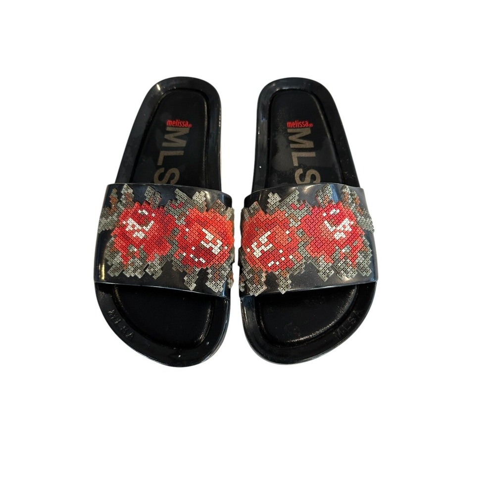 Melissa Geometric Graphic Slide On Sandal Women's Size 6 USA SlipOn Light‎ Use
